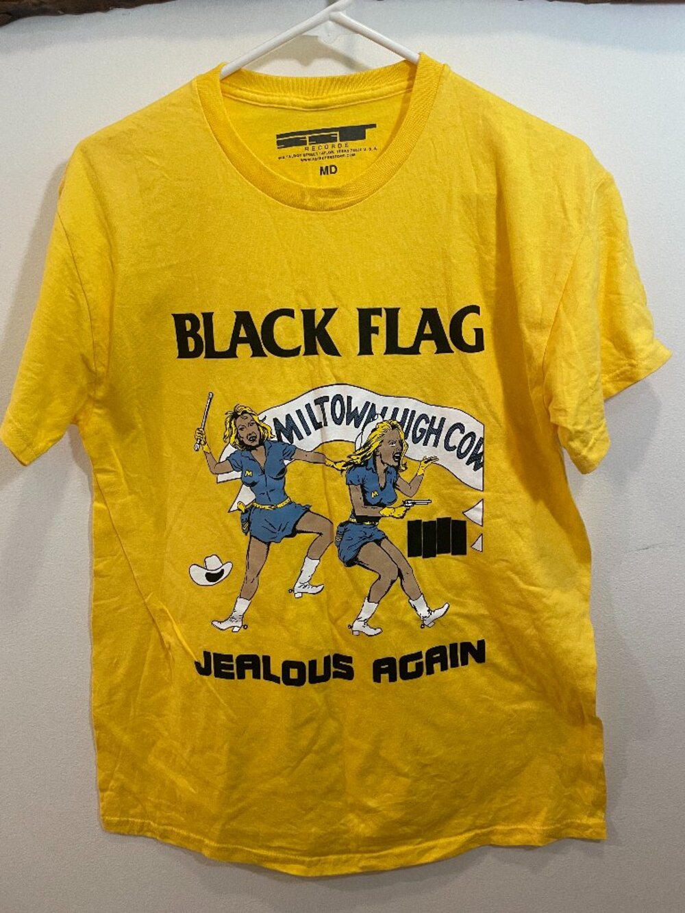 Black Flag Jealous Again T-Shirt Yellow M